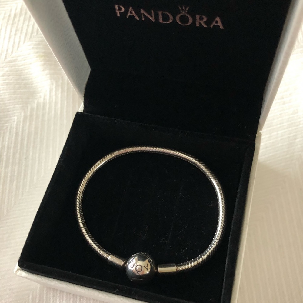 Pandora silver snake chain charm bracelet
